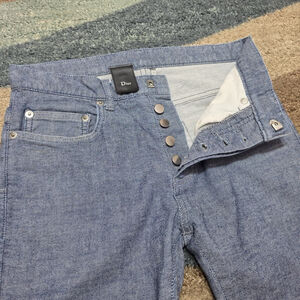 Dior Homme Jeans Mens 27 Blue Slim Fit Button Fly Japan Designer Stretch Denim